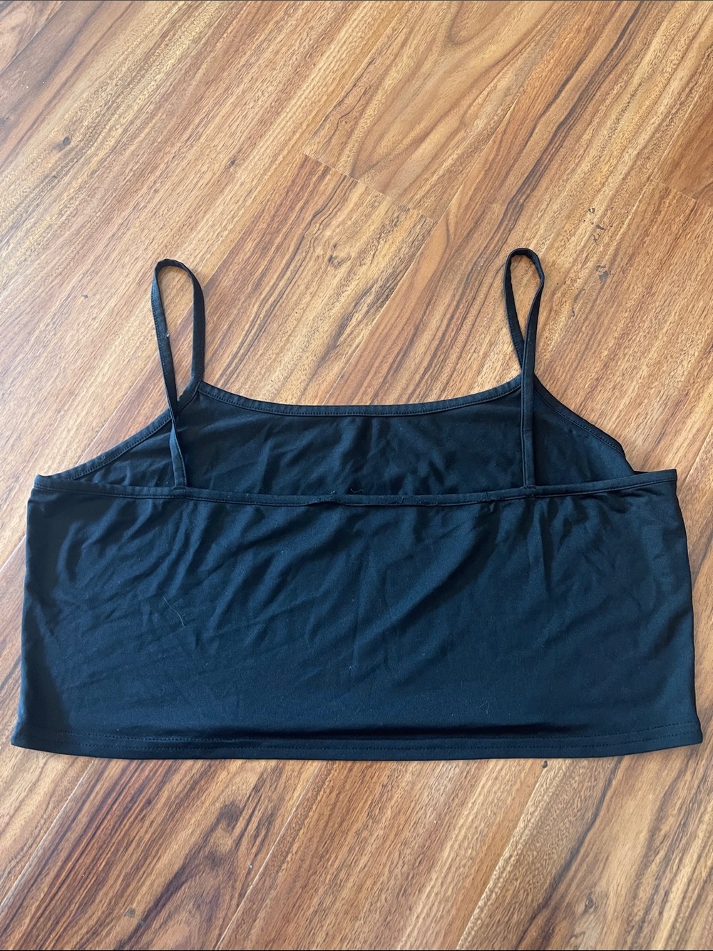 Black Spaghetti Strap Crop Top